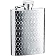 iSavage 4oz Hip Flask with Engraved Honeycomb Design-YM153