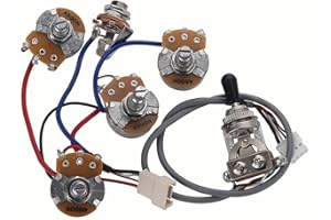 BEIIRLLA 1 Set Guitar les Paul Wiring Harness Kit 2V2T,Les Paul Wiring kit,Guitar Wiring with 2 Pieces A500K Pots and 3 Way Toggle Switch for LPElectric Guitar Les Paul Wiring Harness Standard Series