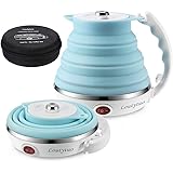 Ultrathin Upgraded Food Grade Silicone Travel Foldable Electric Kettle Boil Dry Protection Portable with Dual Voltage and Sep