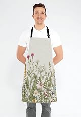 Wasach Waterproof Apron - Wild Flowers Floral Print - Cooking Baking Gardening view 3