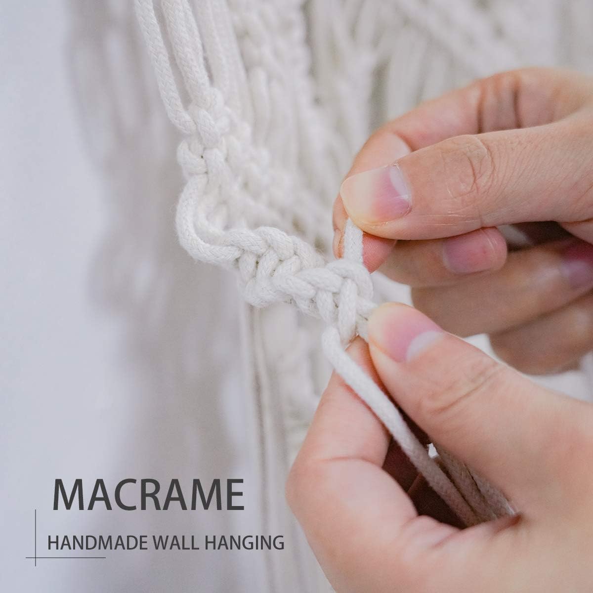 Macrame Woven Wall Hanging - Boho Chic Bohemian Home Geometric Art Decor - Beautiful Apartment Dorm Room Decoration, 16"W x 33"L: Home & Kitchen