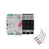 63Amp AC110V Automatic/Manual Transfer Switch 3P 50/60Hz, 3POLE 63A Mini ATS Solar Auto Dual Power Switch W2R for Home Generator, Din Rail Mount Cn Automatic Changeover Fast Transfe for,Rv,Lv Power
