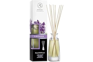 AROMATIKA Reed Diffuser with Natural Essential Oil Lavender 3.4 Fl Oz - Lavanda Diffuser - Scented Reed Diffuser - Gift Set w/Bamboo Sticks - Best for Aromatherapy - Home - Office - Fitness