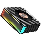 M.2 2280 ARGB Hard Drive Heatsink PWM Dual Fan Solid State Drive Radiator M2 SSD Cooling 5V 3Pin Addressable RGB Sync SSD Cooler with Thermal Pad (Black)