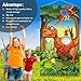 Dinosaur Toss Games Set with 3 Green Nylon Bean Bags for Kids Teenagers Dinosaur Decorations Dino Birthday Party Supplies Banner Party Favors Outdoor Indoor Toys