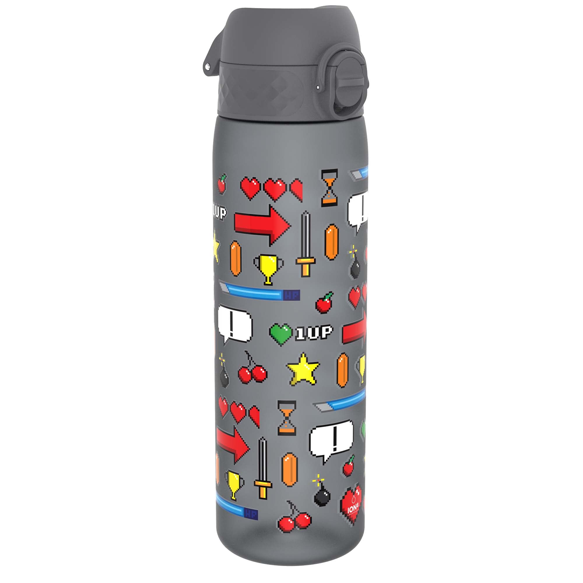 Ion8 Water Bottle, 500 ml/18 oz, Leak Proof, Easy to Open, Secure Lock, Dishwasher Safe, BPA Free, Hygienic Flip Cover, Carry Handle, Easy Clean, Odour Free, Carbon Neutral, Gaming