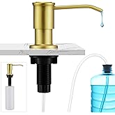 CREA Brushed Gold Kitchen Soap Dispenser Countertop Soap Dispenser for Kitchen Sink, Built in Sink Soap Dispenser for Bathroom with 39" Tube Large Capacity 17 OZ Bottle