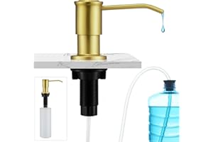 CREA Brushed Gold Kitchen Soap Dispenser Countertop Soap Dispenser for Kitchen Sink, Built in Sink Soap Dispenser for Bathroom ​with 39" Tube Large Capacity 17 OZ Bottle