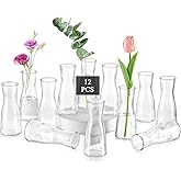 Glasseam Glass Bud Vases for Centerpieces: Clear Bulk Small Flowers Vases Set of 12, Modern Minimalist Cute Decorative Table Centerpieces for Decor Wedding Birthday Party Home Living Room