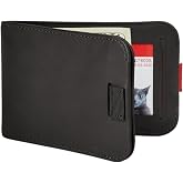 Distil Union Wally Bifold 5.0 Slim Bifold Wallet for Men &ndash; Minimalist RFID Leather Wallet with ID Window, Pull Tab Card Holder &amp; Money Clip - Holds 14 Cards &amp; 30 Bills - Black