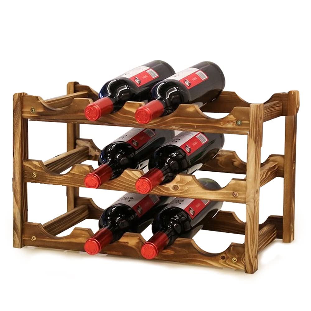 MAGIC SELECT Solid Wood Wine Cup for 12 Bottles Rustic Wine Rack for Stacking Wine Bottles Wine Bottles Storage for Home, Warehouse, Bar, Kitchen