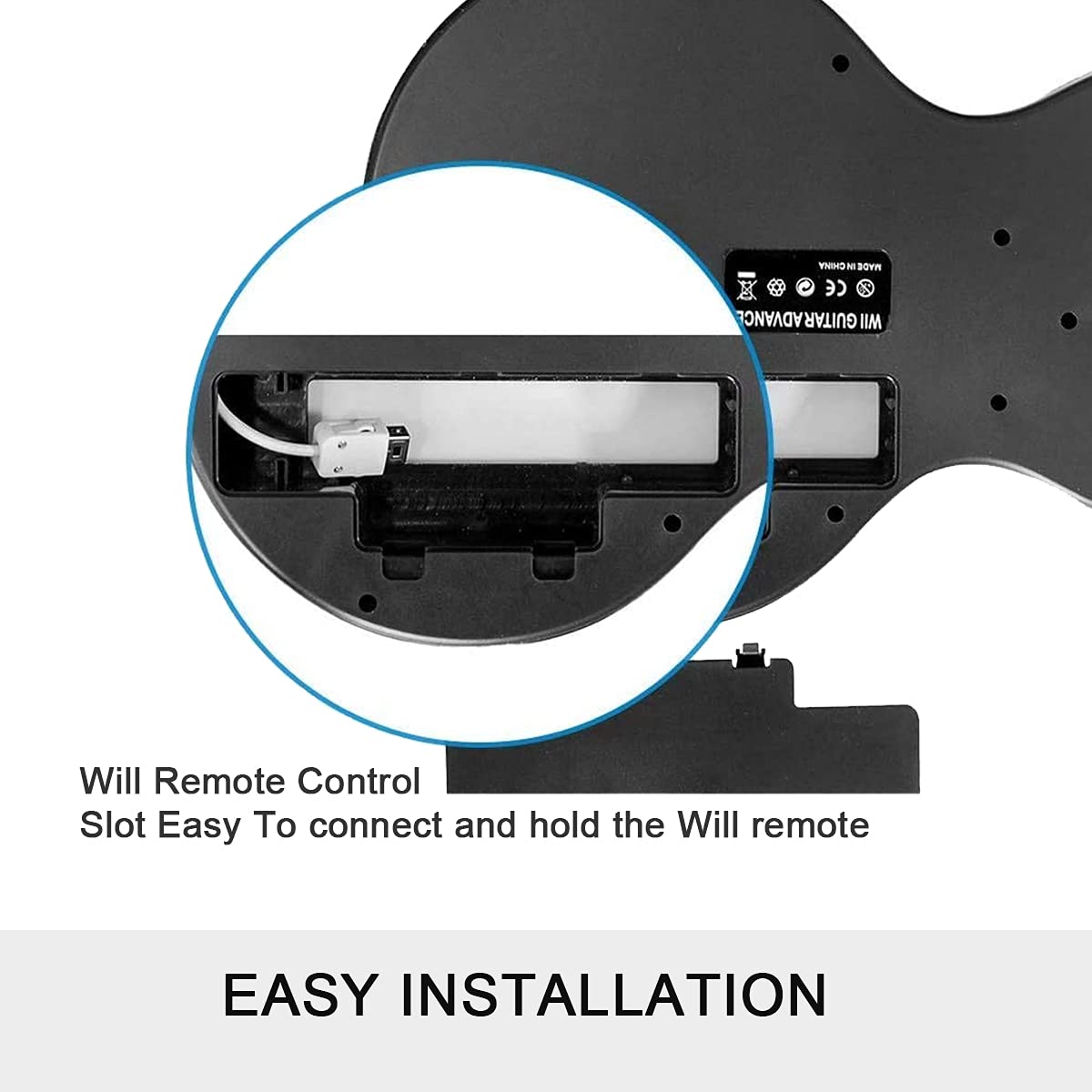 NBCP Wireless Wii guitar hero for wii contoller compatible with guitar hero Wii and rock band 2 games (Excluding Rock Band 1) black color