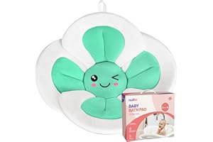 Nuliie Baby Bathtub Newborn Sink Bathtub Baby Sink Bath Mat Soft Flower Infant Bathtub Support, Baby Newborn Essentials, Baby Gifts and Baby Registry Search (Green)