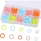 LUNARM 220 Pcs Stitch Markers Crochet O-Rings, Rings (S/M/L) Crochet Locking Stitch Ring for Knitting Crochet DIY Craft with 