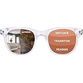 OuShiun Photochromic Progressive Multifocus Reading Glasses Computer Eyeglasses Transition Readers for Women