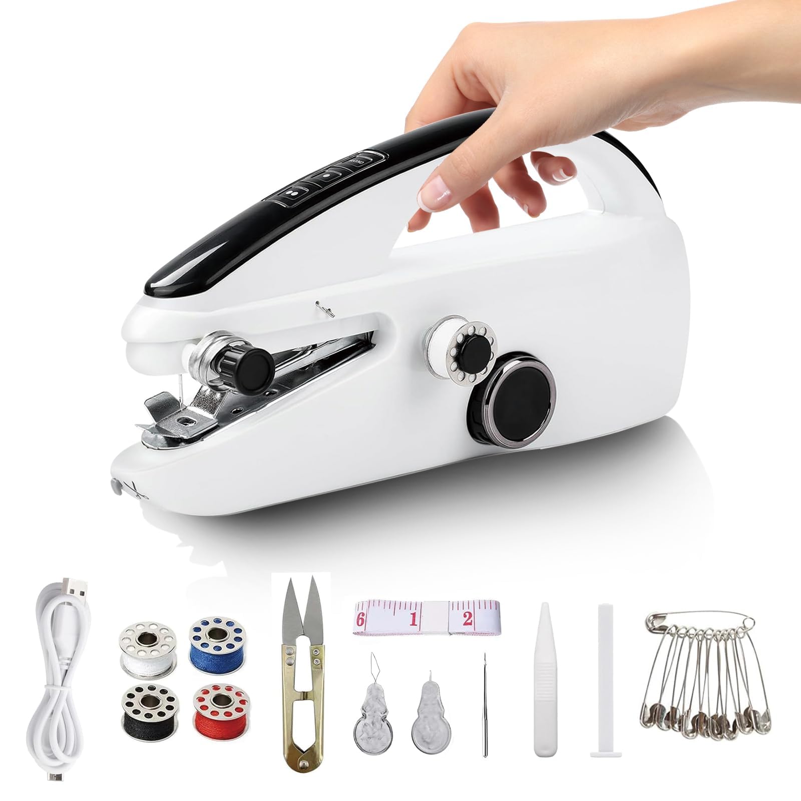 Photo 1 of *USED MISSING PARTS*Handheld Sewing Machine Cordless – Portable Stitching Machine for Quick Repairs, Mini Handheld Sewer, Pocket Sewing Machine