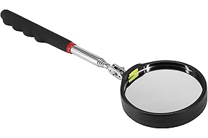 BETTERSTAR Telescoping Inspection mirror with Lighted,extendable Round Mirror on a stick for Checking Vehicle, Observing and Small Parts Extended Mechanic Tool for Automotive and Shower Use mirror