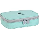 Linsiter Small Empty First Aid Bag, Compact Travel Medicine Pouch Double Zippers Cute Pill Pocket for Travel Home,Green