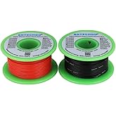 BNTECHGO 24 Gauge Silicone Wire Spool red 50ft and Black 50ft Flexible 24 AWG Stranded Tinned Copper Wire