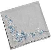 BYVUTE Handkerchief Embroidery DIY Kit, Floral Embroidery Starter Kit with Pattern Hoop, Color Threads, Tools, Easy to Follow Instruction for Adults Meaningful Gift (Style E)