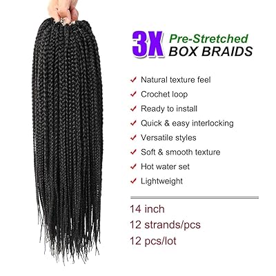 Buy Crochet Box Braids 20 Inch Hair 12 Pcs In 6 Packs Pre Stretched Crochet Synthetic Hair Extensions Twist Crochet Braids Kanekalon Jumpo Braiding Hair 20 Inch 1b Online In Taiwan B07zjg881z