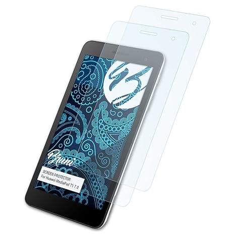 Bruni Schutzfolie für Huawei MediaPad T1 7.0 Folie, glasklare Displayschutzfolie (2X)