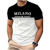 Verdusa Men's Short Sleeve Graphic Tees Letter Print Tee Crew Neck Tops Summer Muscle T Shirts