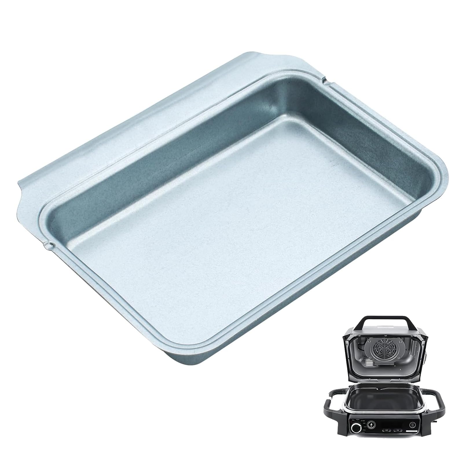 KEESHA Grease Tray Drip Pan for Ninja OG700 Series Grills Aluminum Thickened Non Disposable Tray for Ninja Woodfire Grill Smoker 7-in-1 & Air Fryer and Weber Q, Spirit and Genesis Series Gas Grills