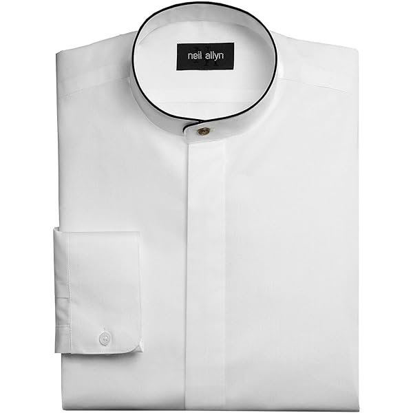 トップス BAND COLLAR DRESS SHIRT /BLACK WATCH Airthreads Men's Shirt, Long Sleeve, Wrinkle-resistant