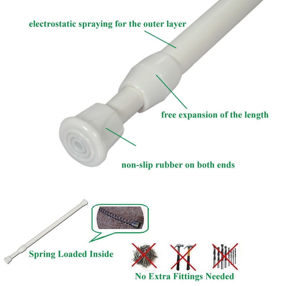Aluminium Extendable Curtain Rod Tension Pole Easy Fitting For Net