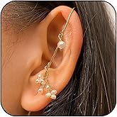 Hanfluenve Hook Earrings for Women Ear Crawler Earring Boho Ear Cuffs & Wrap Earrings Helix Hook Earring Silver Tone Helix Earrings Earring Trendy Jewelry