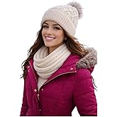 WARMIKUNA Handmade Winter Beanie and Scarf Set for Women and Girls - Artisan Wool Blend – Elegant, Soft & Sustainable Gift