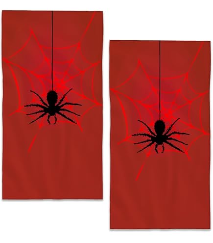 Amazon.com: 2 Pcs Spider Web Red Hand Towels Absorbent Soft Bath