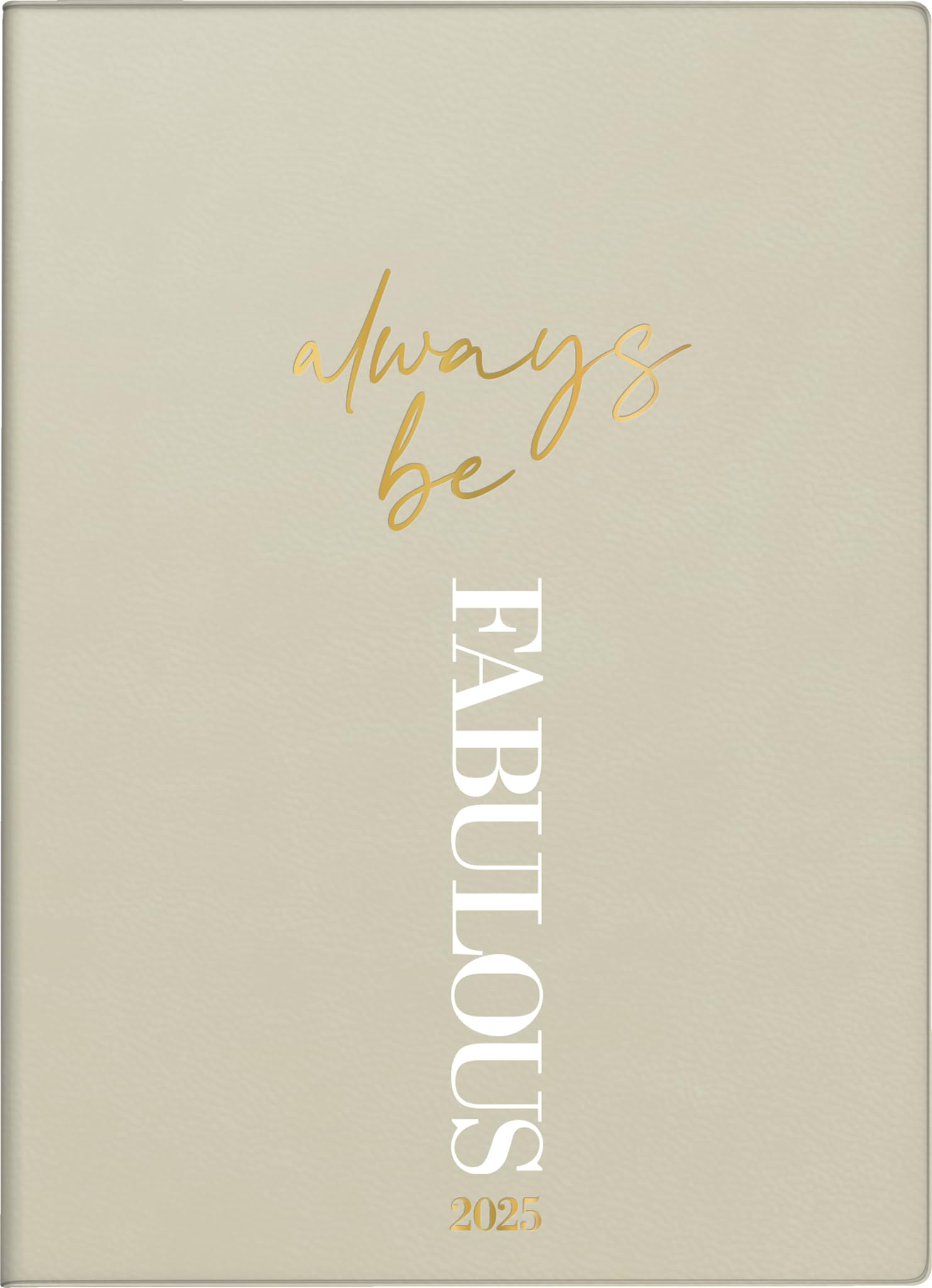 rido/idé Pocket Diary Model Technik S (2025) "Fabulous", 2 Pages = 1 Week, A6, 144 Pages, Faux Leather Cover, Flexible, Light Grey