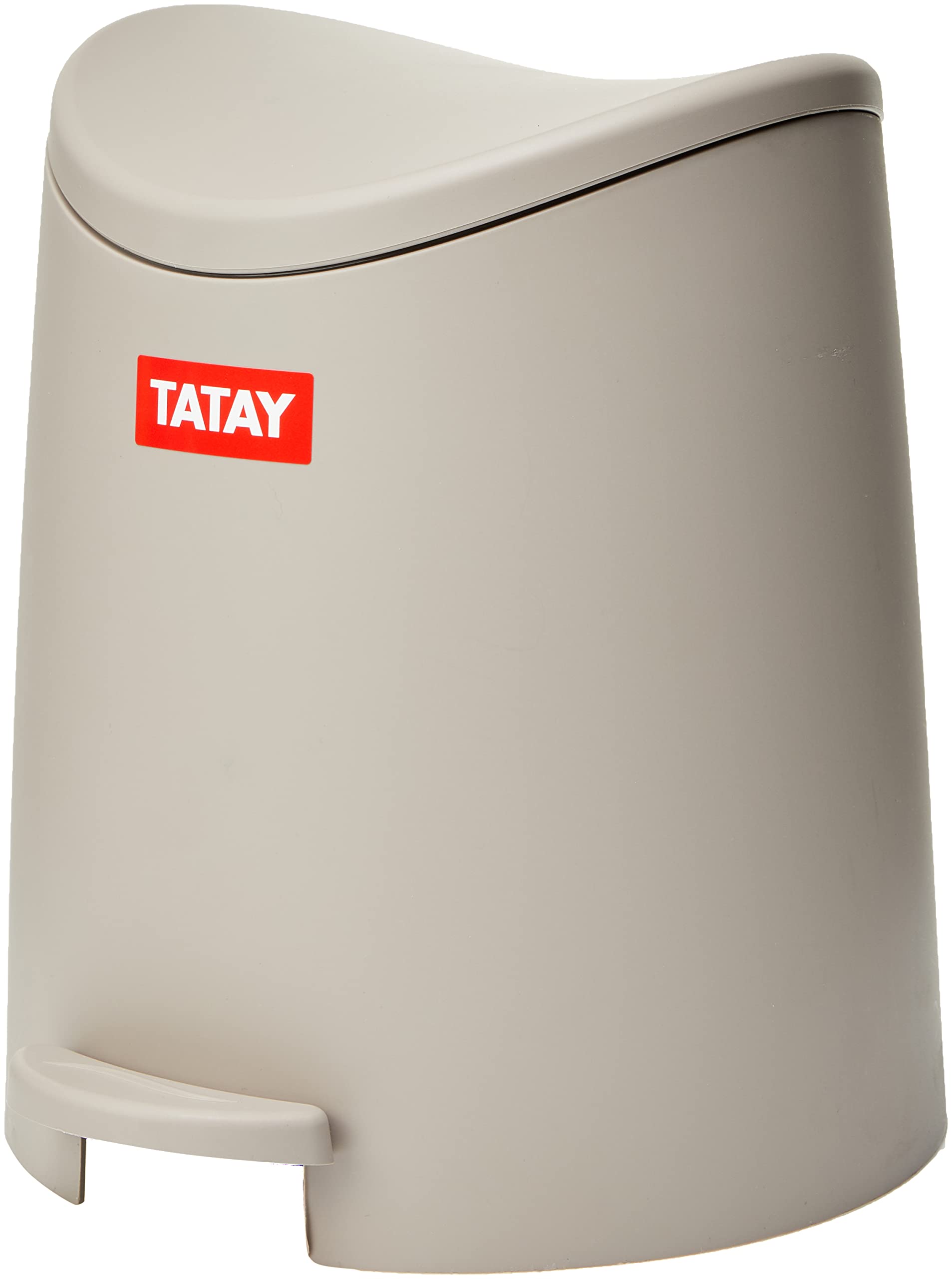 TATAY 3L Pedal Bathroom Bin | Hygienic, Touch-Free Opening | Soft-Close, Silent Lid | Removable Inner Bin for Easy Cleaning | Functional Design | 19 x 21.8 x 22.1 cm – Standard Model – Taupe