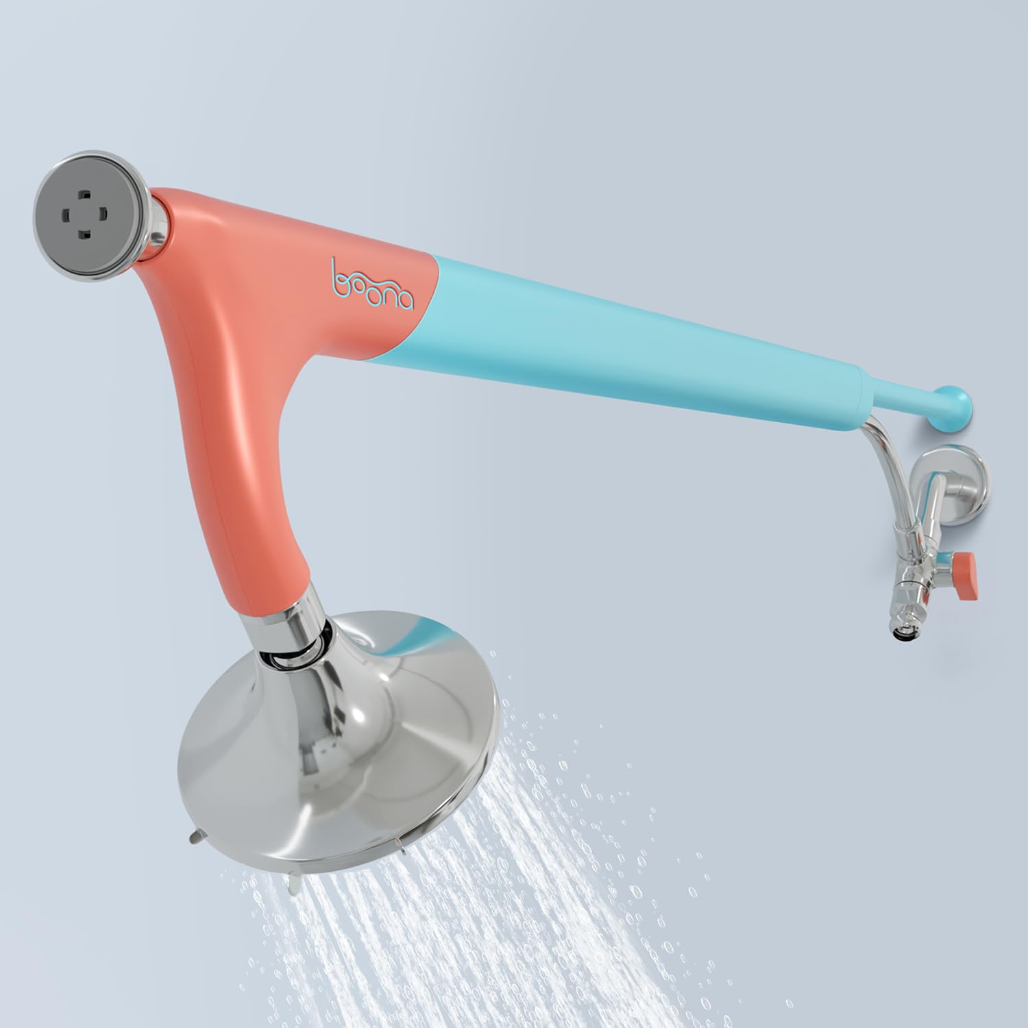 BOONA - The Original Tandem Shower | As Seen On Shark Tank | Double Shower Head for Couples, High Pressure Dual Shower Heads (One Showerhead, Retro Miami) Image