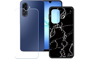 LCEHTOGYE Case for Samsung Galaxy F17 5G + Tempered Glass Screen Protector, Slim Shock-Absorption Soft TPU Bumper Protective 