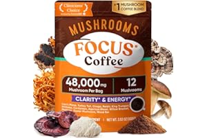 Venture Pal 48000mg Mushroom Coffee with 12 Adaptogenic Mushrooms, Lion's Mane, Cordyceps, Turkey tail, Reishi, Ashwagandha & Probiotics, Instant Coffee for Focus, Digestion & Immunity – 40 Servings