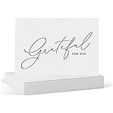 ThreeKin Thank You Cards with Envelopes - 25-Pack Folded 3.5 x 5" Cards for Weddings, Business, Holidays, Graduations & More | All-Occasion Stationery | Heavyweight Matte Cardstock, Blank Inside