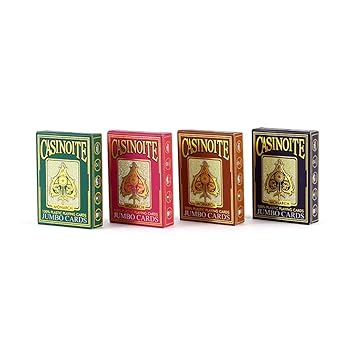 Casinoite Monarch 100% Plastic Poker Playing Cards, Blue Red Green Pink, Pack of 4
