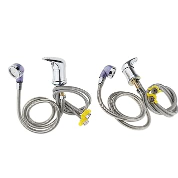 Prettyia 2x Hot Cold Faucet Kit Salon Backwash Shampoo Bowl Sink