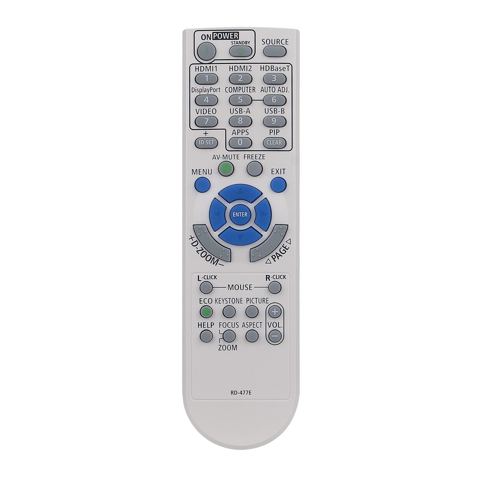 AULCMEET RD-477E Replacement Remote Control Compatible with NEC 3LCD Video Projector P605UL ME403U ME423W ME383W MC423W MC393W NP-P605UL PE455WL PE506UL PE506WL