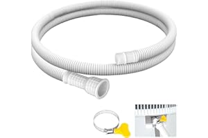 ENSAYEER Flexible Universal Dehumidifier Drain Hose, with Cuttable Rubber Adapter & Connect Clamp, 5Ft Replacement Hose for Dehumidifiers&Portable Air Conditioners(White)