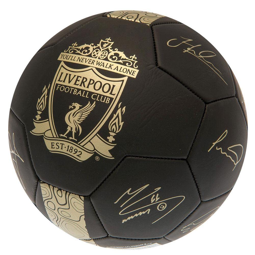 Liverpool F.C. Phantom Signature Soccer Ball, Black/Gold, 5