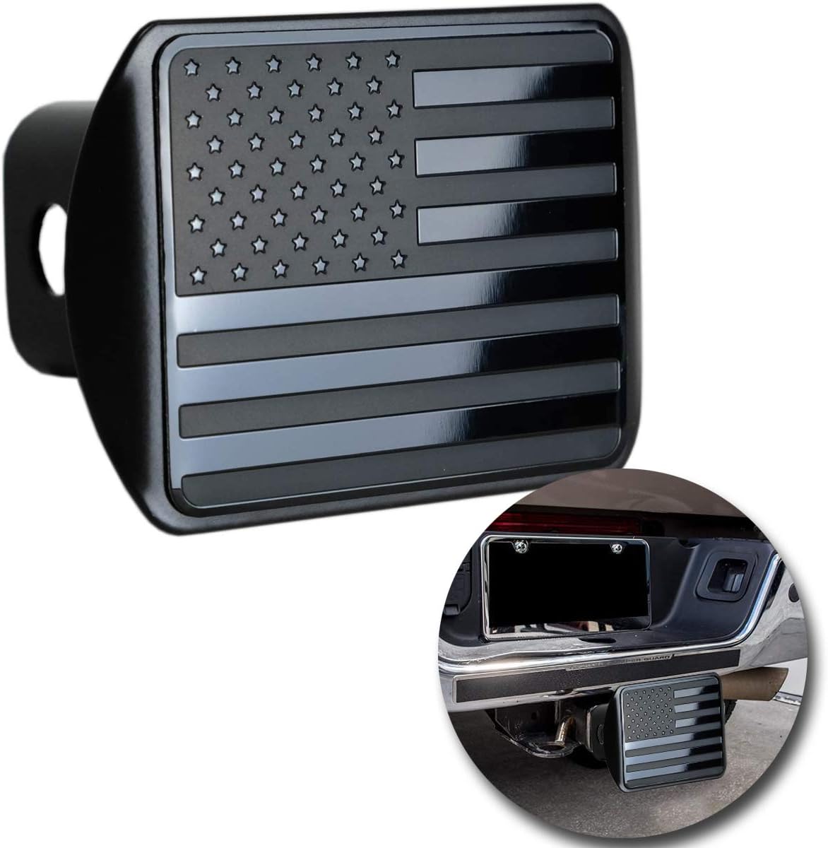 VaygWay American Flag Hitch Cover Metal USA Flag Trailer