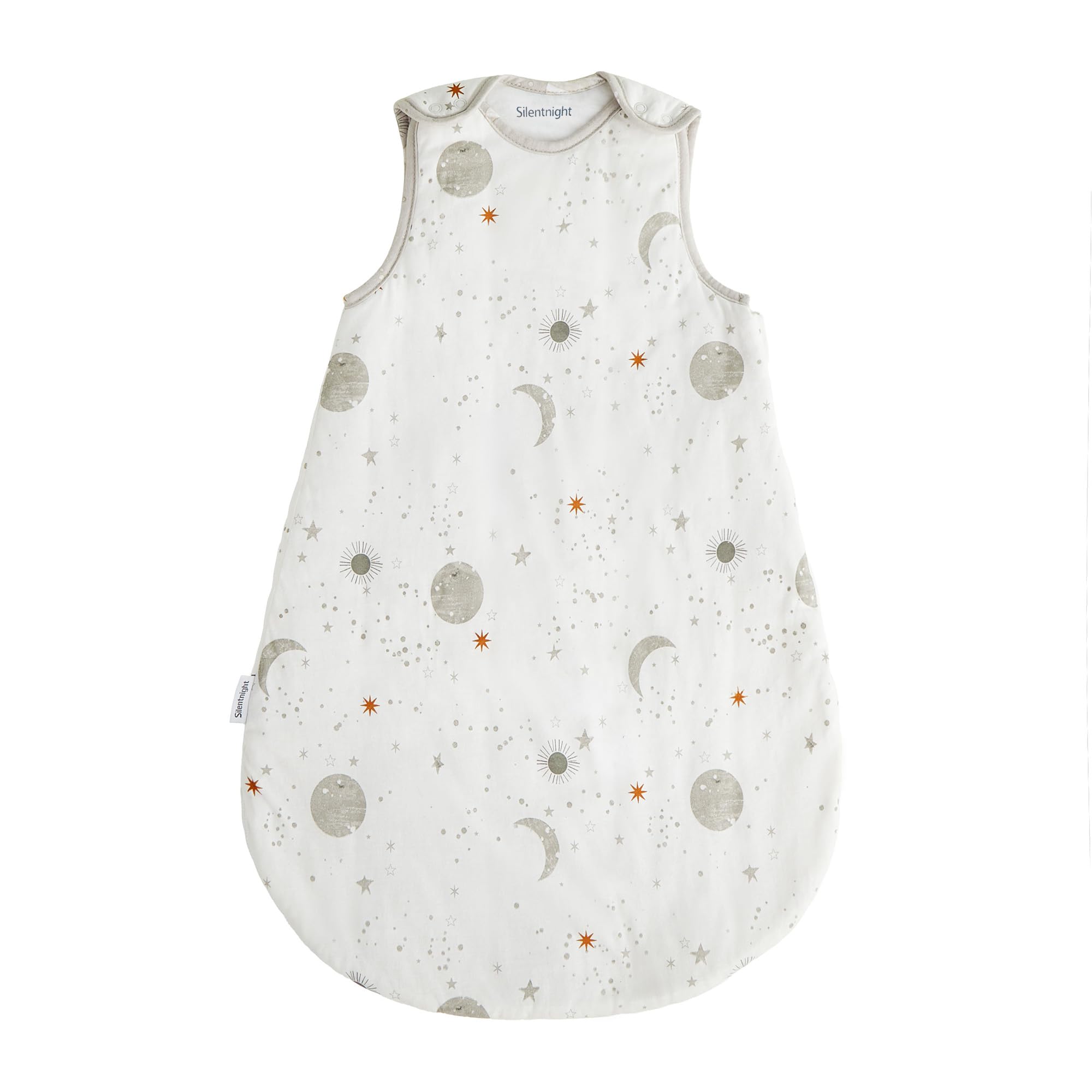 Silentnight Safe Nights Baby Sleep Bag 2.5 Tog Winter - Swaddle Wearable Blanket Sleeveless for 6-18 Months Breathable Soft Touch Cotton Jersey - 6-18 Months - Celestial