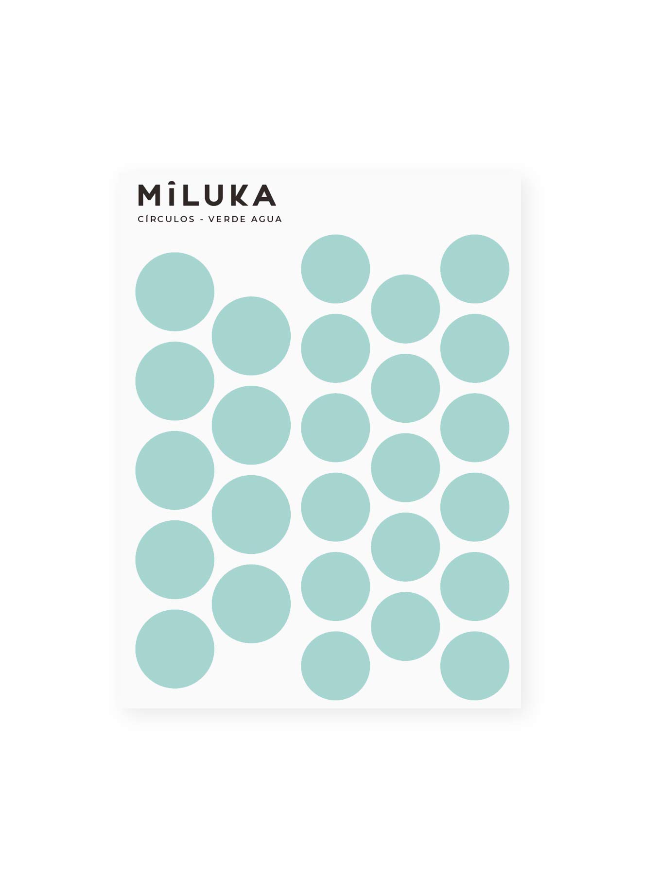 MILUKA Polka Dot Wall Stickers for Bedrooms for Girls and Boys | Boho Wall Stickers & Murals for Baby Room Decor | Baby Wall Stickers for Nursery and Home Decor | 52 Dot Stickers (Green Mint)