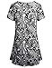Hibelle Tunic Tops for Leggings for Women, Ladies Summer Short Sleeve Shirts Tshirts Flattering Floral Printed Pattern Vintage T Shirt Zulily Trapeze Flowy Blouse Top Black Large