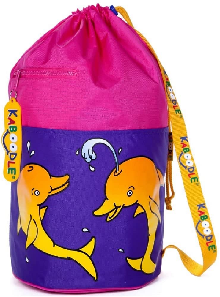 Kaboodle Childrens Waterproof Swim and Sports Bag - Pink and Purple Dolphin