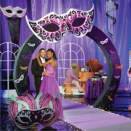 8 ft. 6 in. Black Luminescent Circle Arch Fabric Slip Standup Photo Booth Prop Background Backdrop Party Decoration Decor Scene Setter Cardboard Cutout